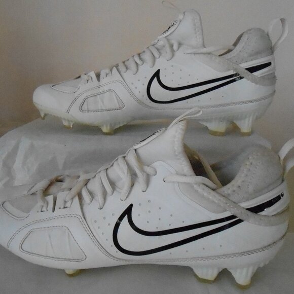 Nike Huarache 9 Varsity LAX White Black Lacrosse Cleats-Men's Size 8/Women's 9.5 - Picture 4 of 9